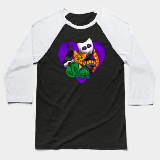 Three Halloween Kitties Baseball T-Shirt